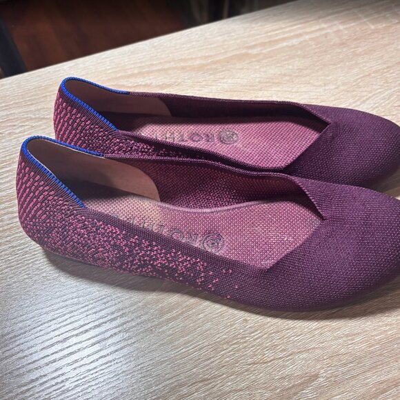 Rothy’s Burgundy Fig Python The Flat - Size 8.5 - Picture 7 of 7